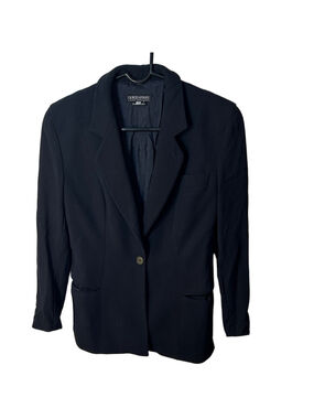 Giorgio Armani black vintage wool 80-90s blazer size 44